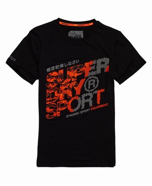 Superdry Active Graphic Férfi Pólók Fekete | UGLFB3781